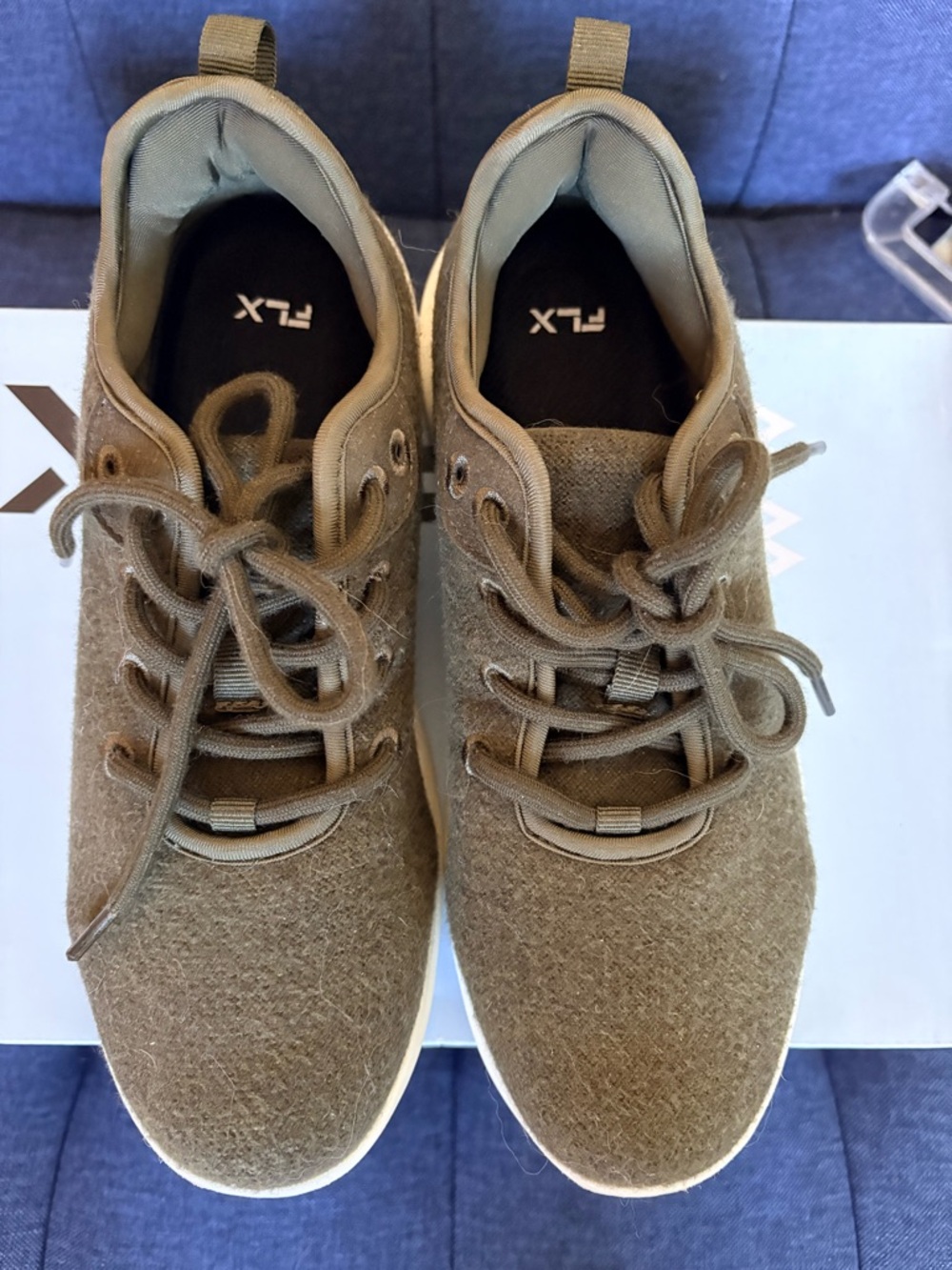 Olive Green Casual Lace-Up Sneakers